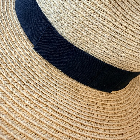 Johnny Was Tan Straw Hat with Black Ribbon - Picture 3 of 9